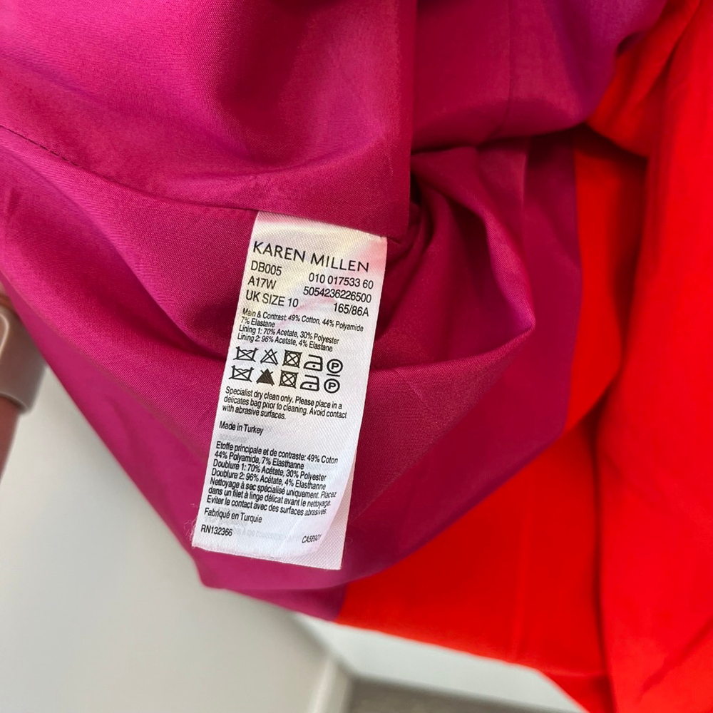 Karen Millen Red and Pink Midi Dress - Picture 14 of 16